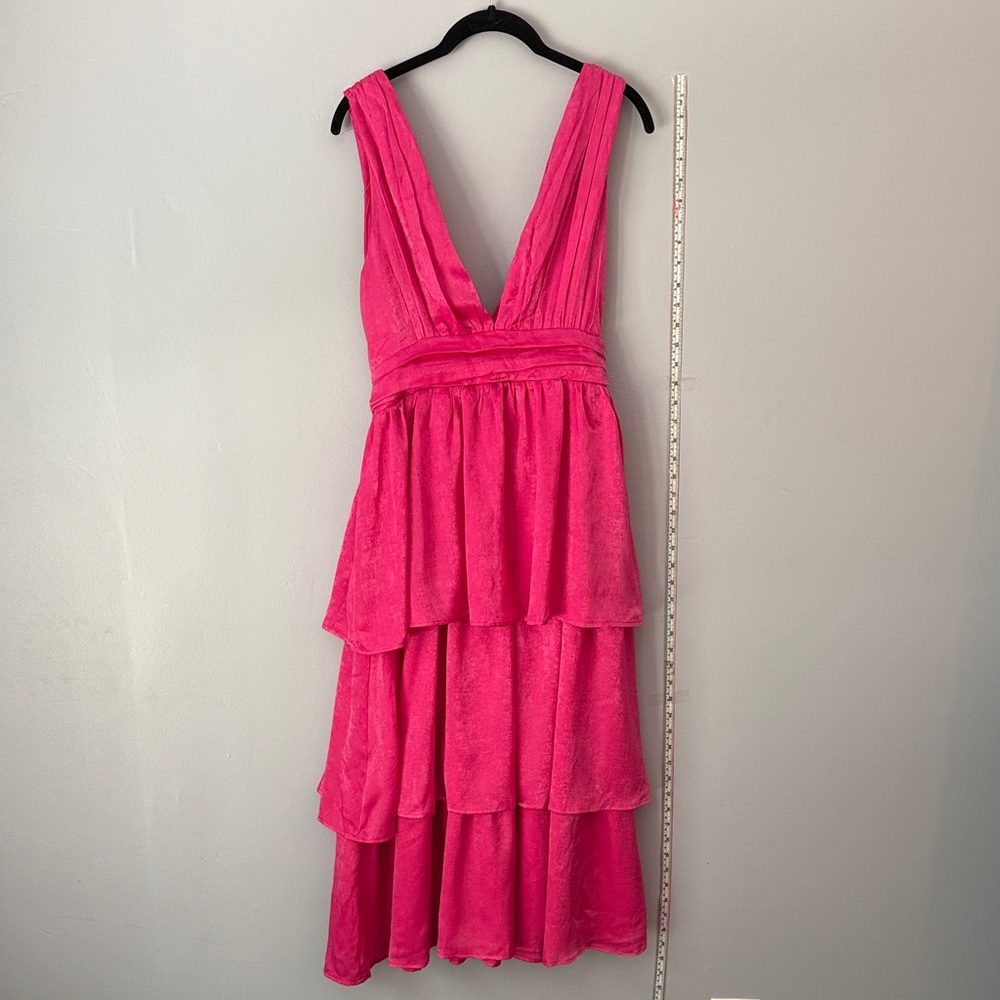 Lulu's Vibrant Pink Layered Maxi Dress